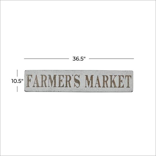 36" Beige Farmhouse Metal Wall Sign
